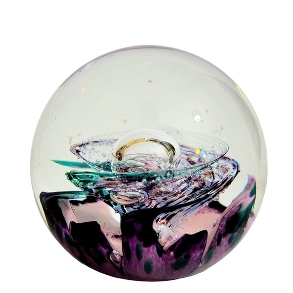 VINTAGE SELKIRK GLASS SCOTLAND TWILIGHT 1997 ETCHED MARK HANDMADE IN SCOTLAND LT - Picture 2 of 8